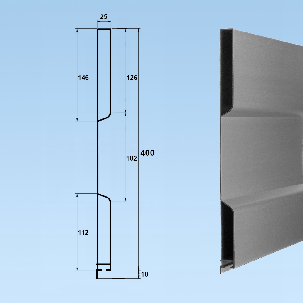 Burta aluminiowa wys. 400mm anodowana w odcinkach 3,75m Warszawa